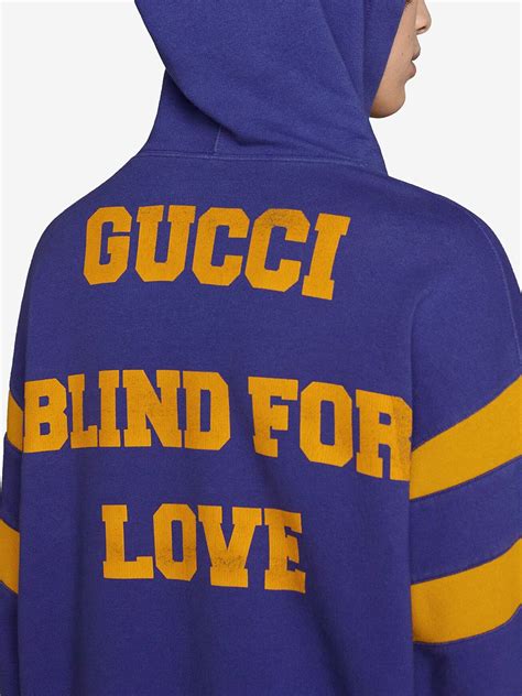 gucci blue blind for love hoodie|Men's Designer Hoodies .